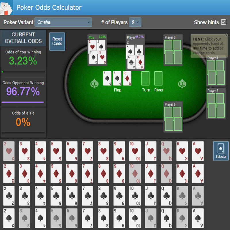Omaha poker Calculator